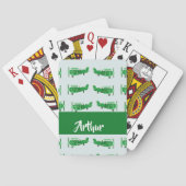 Green flying airplanes on blue pokerkaarten (Achterkant)