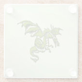 Green Flying Dragon Glazen Onderzetter (Achterkant)