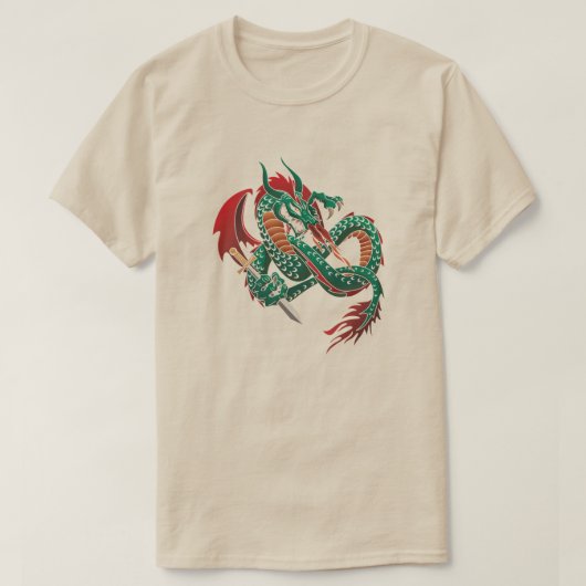 Green Flying Dragon T-shirt (Design voorkant)