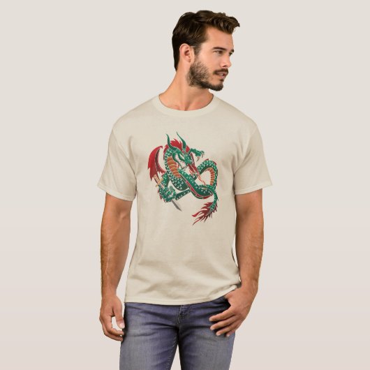 Green Flying Dragon T-shirt (Voorkant volledig)