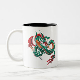 Green Flying Dragon Tweekleurige Koffiemok