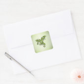 Green Flying Dragon Vierkante Sticker (Envelop)
