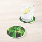 Green Flying Insect Abstract Zandsteen Onderzetter (Zijkant)