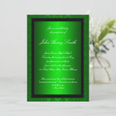 Green Foil Afstuderen Invitation Kaart (Staand voorkant)