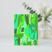 Green Foliage Abstract Briefkaart (Staand voorkant)