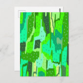 Green Foliage Abstract Briefkaart (Voorkant / Achterkant)
