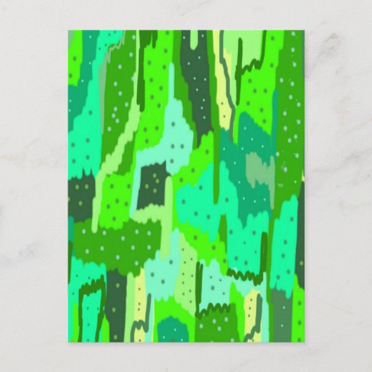 Green Foliage Abstract Briefkaart (Voorkant)