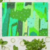 Green Foliage Abstract Theedoek (Gevouwen)