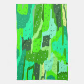 Green Foliage Abstract Theedoek (Verticaal)