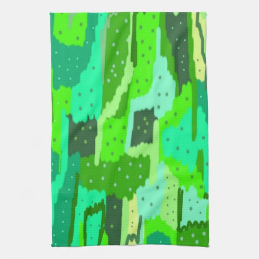 Green Foliage Abstract Theedoek (Verticaal)