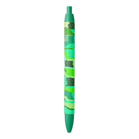 Green Foliage Abstract Zwarte Inkt Pen (Voorkant Verticaal)