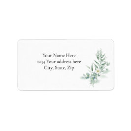 Green Foliage Address Label