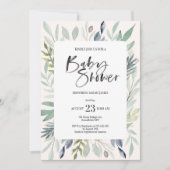 Green Foliage Baby shower Invitation Kaart (Voorkant)
