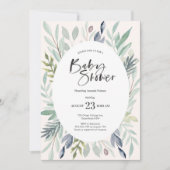 Green Foliage Baby shower Invitation Kaart (Voorkant)