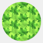 Green Foliage Classic Round Sticker (Voorkant)