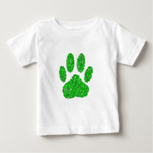 Green Foliage Dog Paw Print