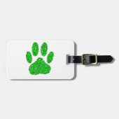 Green Foliage Dog Paw Print Bagagelabel (Voorkant horizontaal)