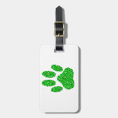 Green Foliage Dog Paw Print Bagagelabel (Voorkant verticaal)