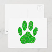 Green Foliage Dog Paw Print Briefkaart (Voorkant / Achterkant)