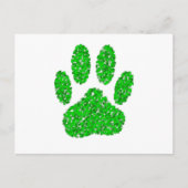 Green Foliage Dog Paw Print Briefkaart (Voorkant)