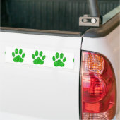 Green Foliage Dog Paw Print Bumpersticker (Op Truck)