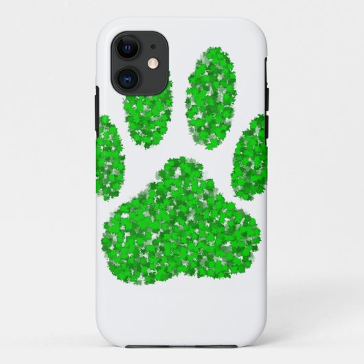 Green Foliage Dog Paw Print Case-Mate iPhone Case (Achterkant)