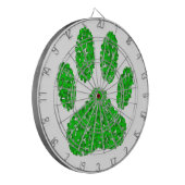 Green Foliage Dog Paw Print Dartbord (Voorkant Links)