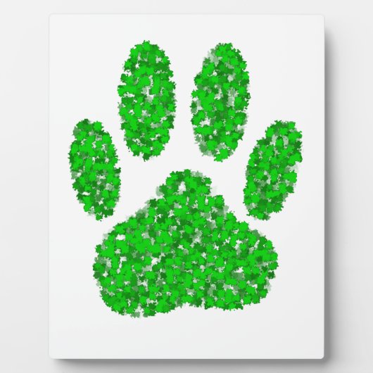 Green Foliage Dog Paw Print Fotoplaat (Voorkant)