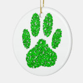 Green Foliage Dog Paw Print Keramisch Ornament (Links)