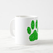 Green Foliage Dog Paw Print Koffiemok (Voorkant links)