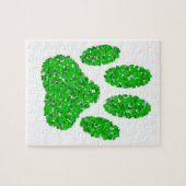 Green Foliage Dog Paw Print Legpuzzel (Horizontaal)