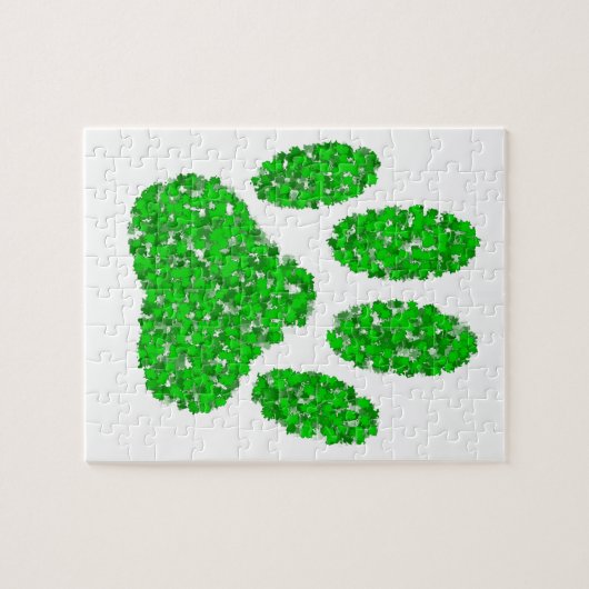 Green Foliage Dog Paw Print Legpuzzel (Horizontaal)