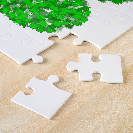 Green Foliage Dog Paw Print Legpuzzel (Zijkant)