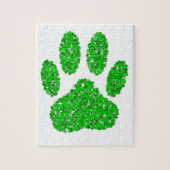 Green Foliage Dog Paw Print Legpuzzel (Verticaal)