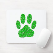 Green Foliage Dog Paw Print Muismat (Met muis)