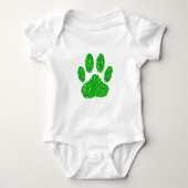 Green Foliage Dog Paw Print Romper (Voorkant)