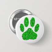 Green Foliage Dog Paw Print Ronde Button 5,7 Cm (Voorkant /achterkant)