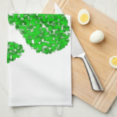 Green Foliage Dog Paw Print Theedoek (Quarter Fold)