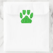 Green Foliage Dog Paw Print Vierkante Sticker (Tas)