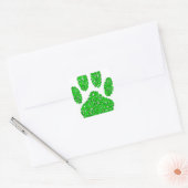 Green Foliage Dog Paw Print Vierkante Sticker (Envelop)