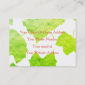 Green Foliage Foil Wedding Event Planner 2020 Visitekaartje (Achterkant)