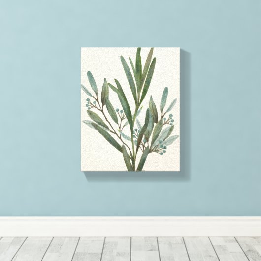 Green Foliage I | Een van de vier Canvas Afdruk (Insitu (Houten vloer))