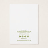 Green Foliage Jewelry Earring Display Visitekaartje (Achterkant)