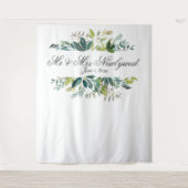 Green Foliage Lijst Weddenschap Foto achtergrond Wandkleed (Voorkant)