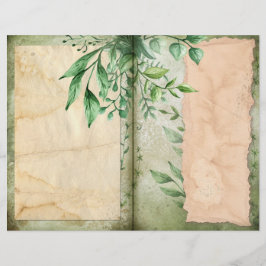 Green Foliage & Parchment Journal Page