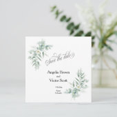 Green Foliage Save the Date Invitation (Staand voorkant)