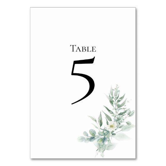 Green Foliage Table Number Card Kaart (Voorkant)