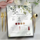 Green Foliage Text Script Bridesmaid info Card