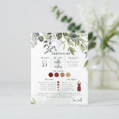 Green Foliage Text Script Bridesmaid info Card (Staand voorkant)