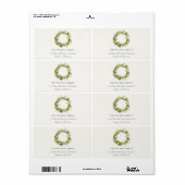 Green Foliage Winter Wreate Kerstadres Etiket (Full Sheet)